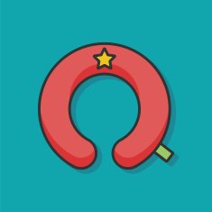 travel pillow color line icon