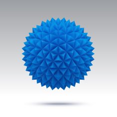Abstract blue vector sphere with triangular faces