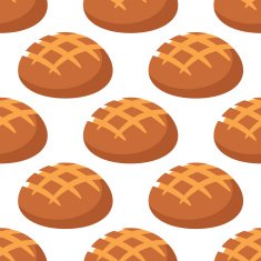 Cripsy wheat bread seamless pattern