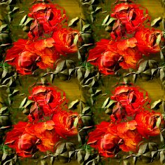 Seamless metal rusty pattern with stylized roses N2
