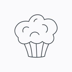 Muffin icon Cupcake dessert sign N10