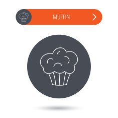 Muffin icon Cupcake dessert sign N13