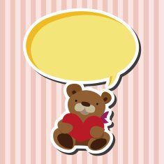 Valentine's day present bear flat icon elements background eps10 N2