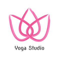 Flower icon Lotus Yoga logo template
