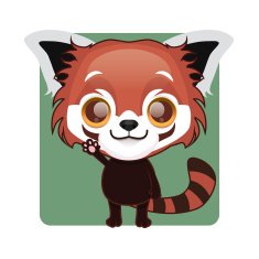 Cute red panda mascot waving