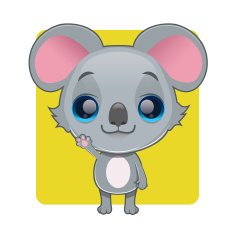 Cute koala mascot waving