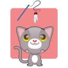 Cute gray kitten eager to play