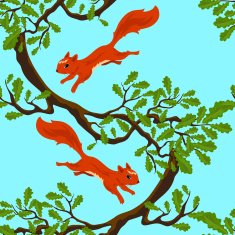 Jumping squirrels seamless pattern N2