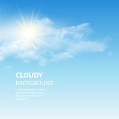 Blue sky background with tiny clouds Vector illustration