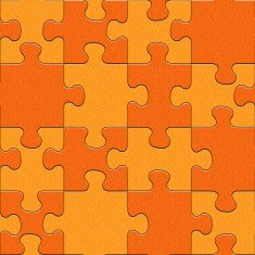 Abstract puzzles pattern - seamless background tangerine texture