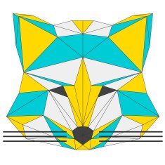 Abstract fox isolated on white background Polygonal triangle geometric illustration N2