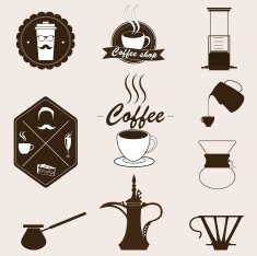 Coffee vector set Retro style N2
