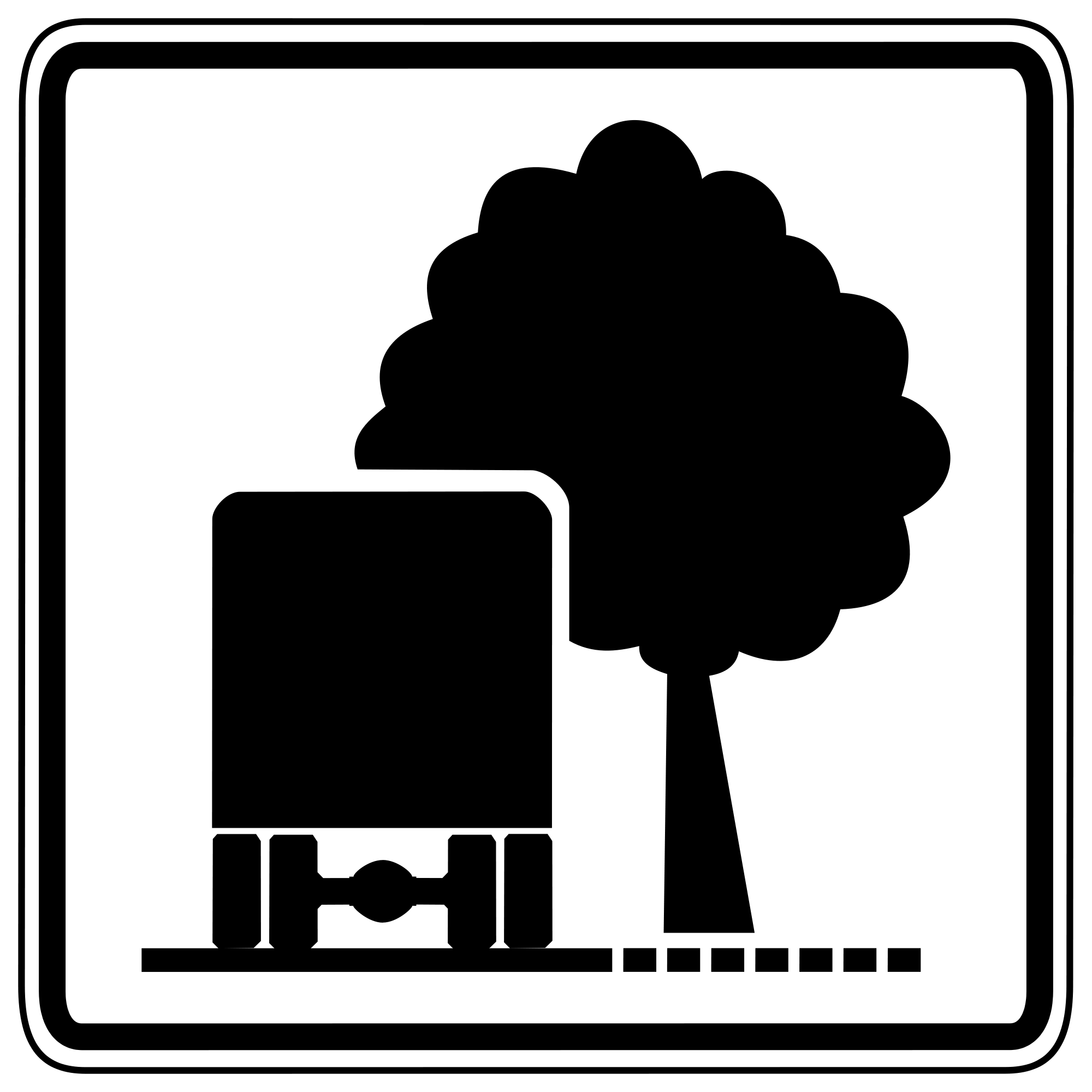 Road Sign Truck Near A Tree Free Image Download