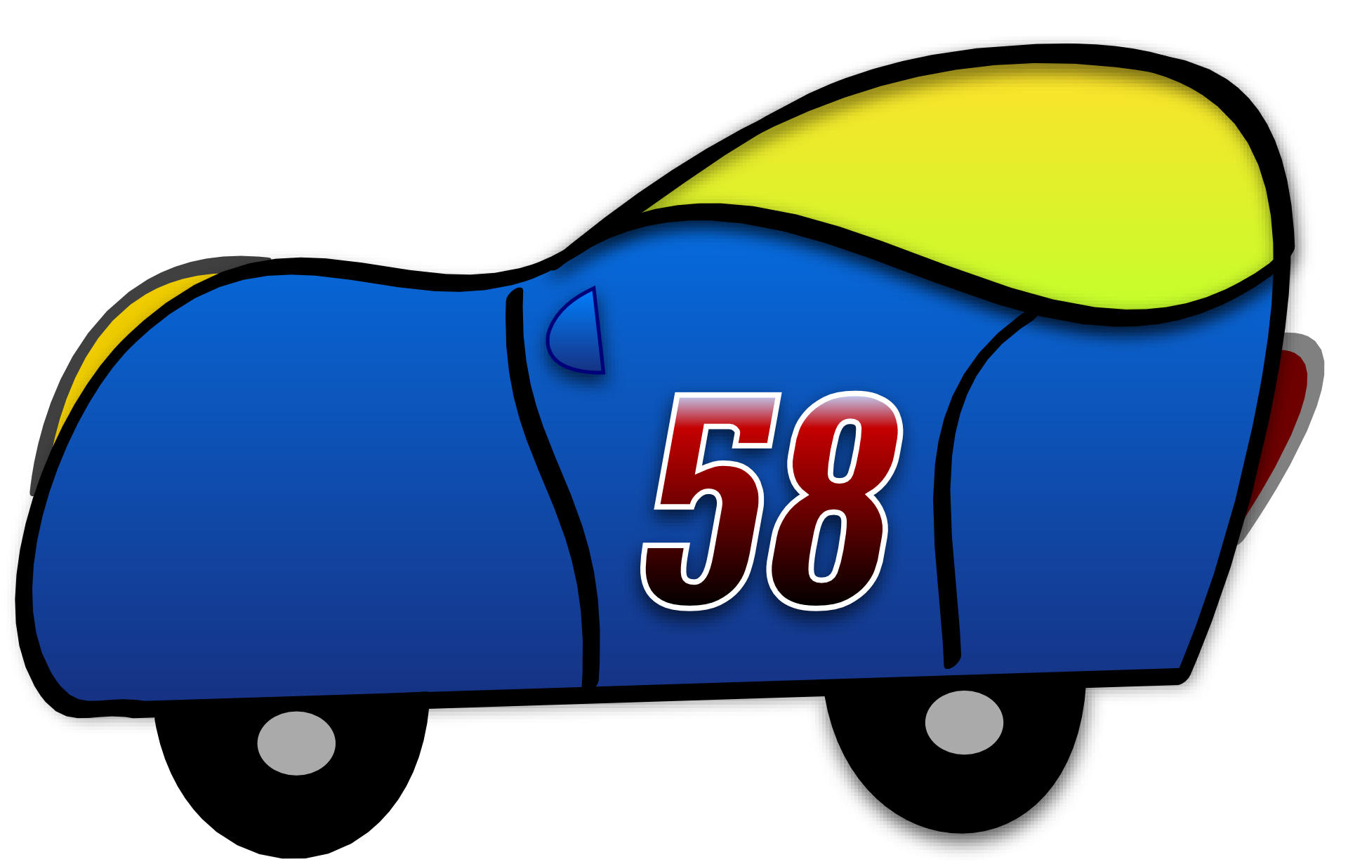 Blue car 58 funny drawing free image download