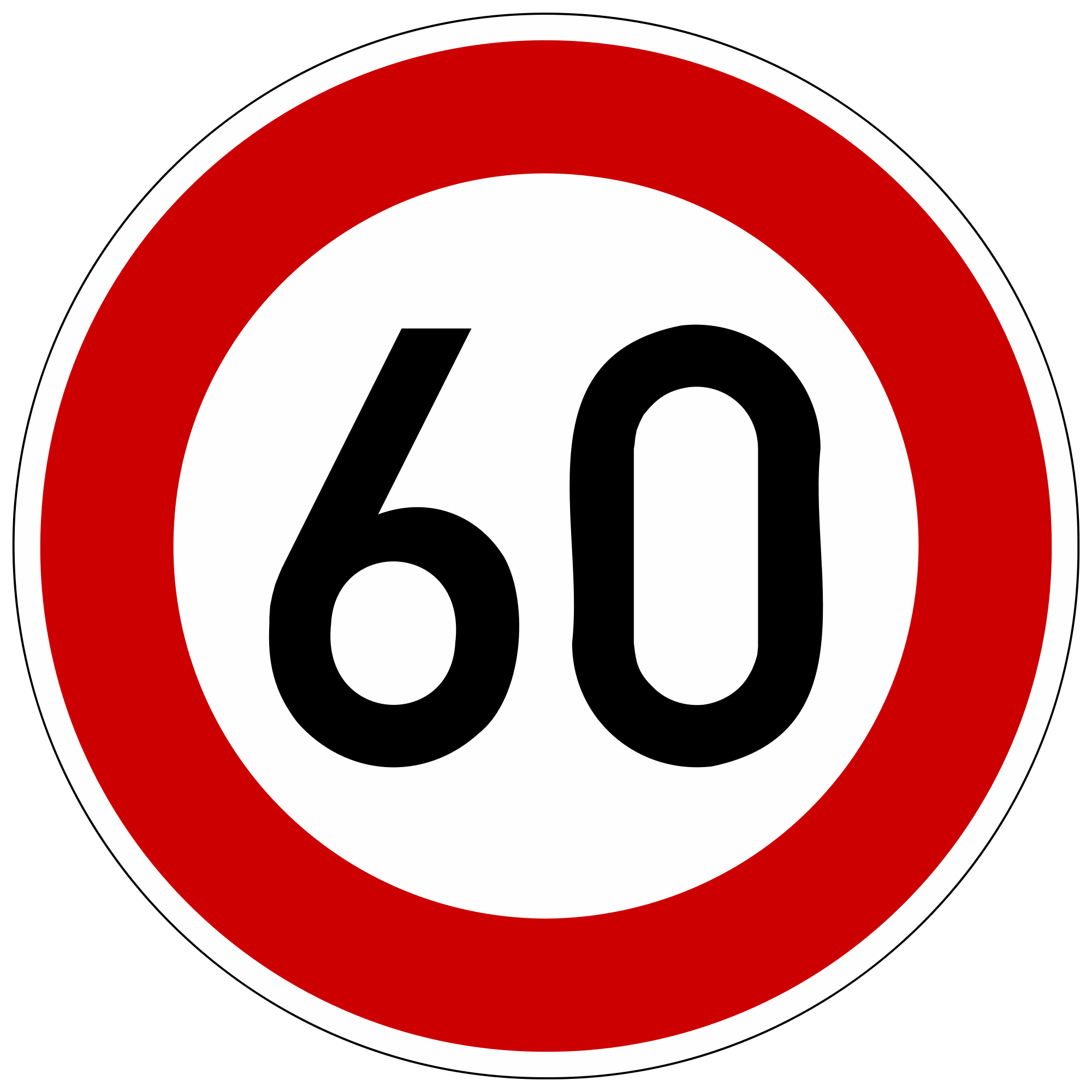 Speed Limit Of 60 Kilometers Free Image Download