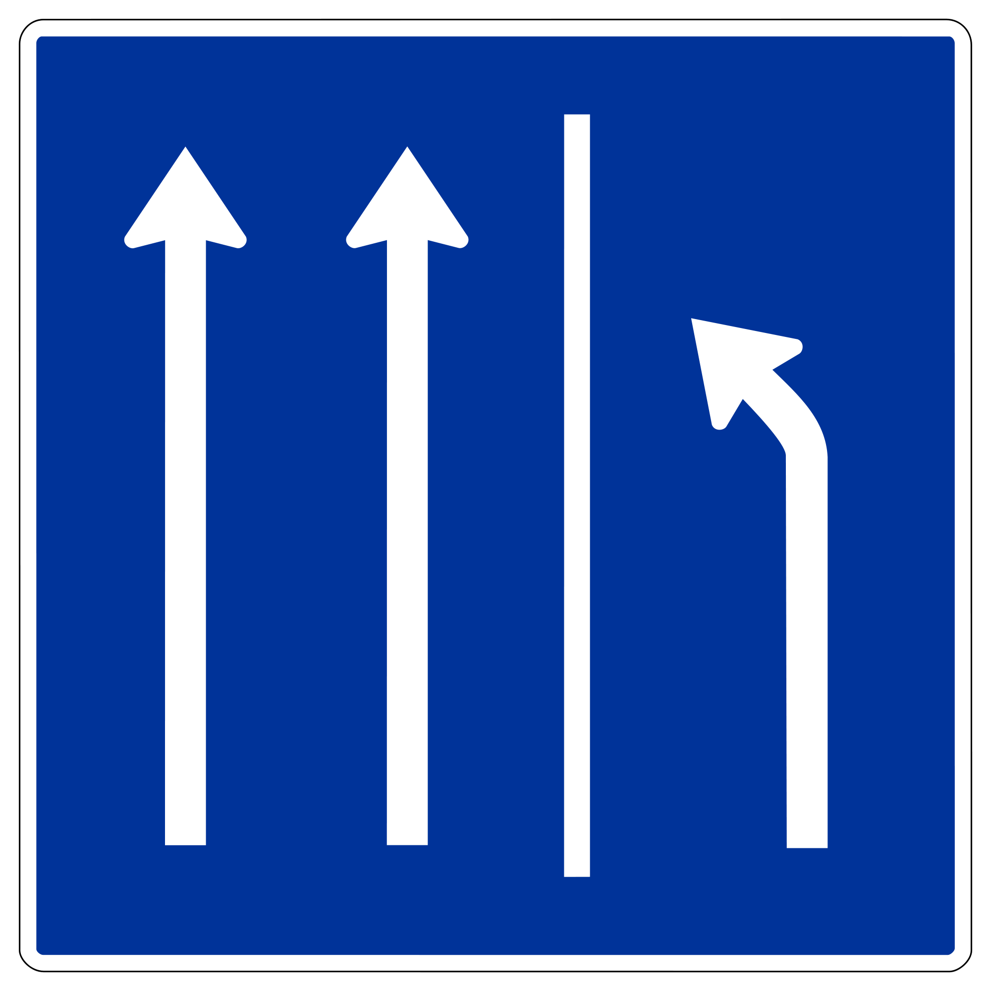 Blue sign with road separation arrows free image download