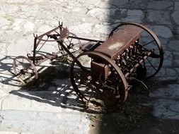 rusty tractor part
