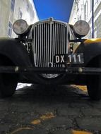 license plate on old car