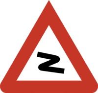 bend, warning road sign