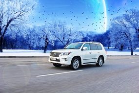 Lexus on the road