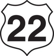 22 Route sign