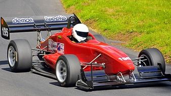 red car on the race track