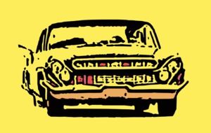 yellow car poster
