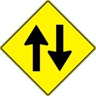 two way, traffic sign with arrows