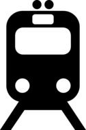 train on railway, black symbol