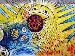 graffiti-street art on the wall in Berlin