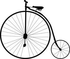 antique bicycle on white background