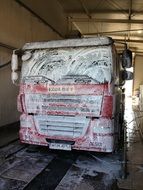 truck in foam at a car wash