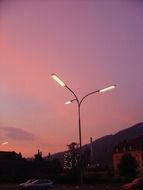street lamp at sunset