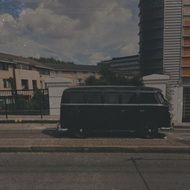 retro vw campervan car on a road