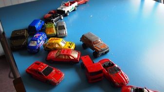 variety of car models in the children's room