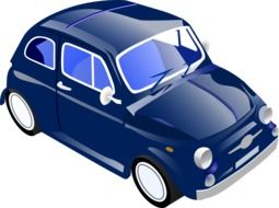 blue small car as a graphic image