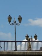 street lights on the bridge