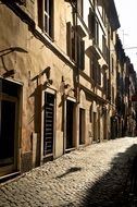 street in rome at dusk