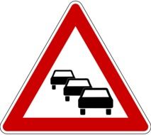 road sign with cars on a white background
