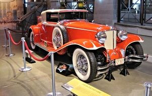 restored antique car in the museum