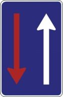 traffic sign road with two-way traffic in Germany