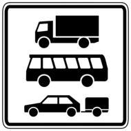 car sign with trailer and truck