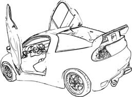car open door drawing