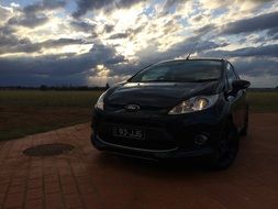 black ford in the dark