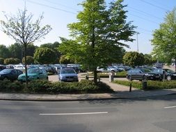 Parking in a green park