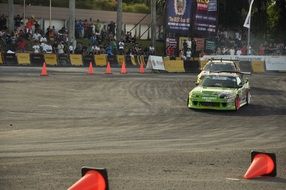 two racing cars at competition