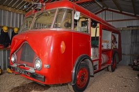 old red fire truck