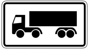 road sign with a truck silhouette