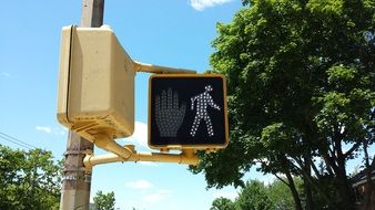 walk sign road light