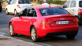 modern red car